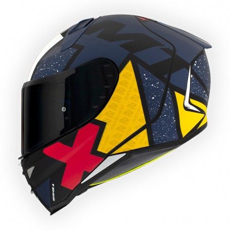 Casco Mt Helmets KRE+ Carbon Kraker B7 Azul Perla Brillo